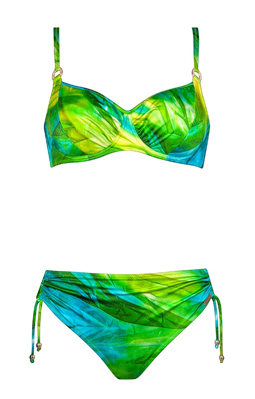 Bikini Charmline con coppe e ferretto fantasia Green Waters