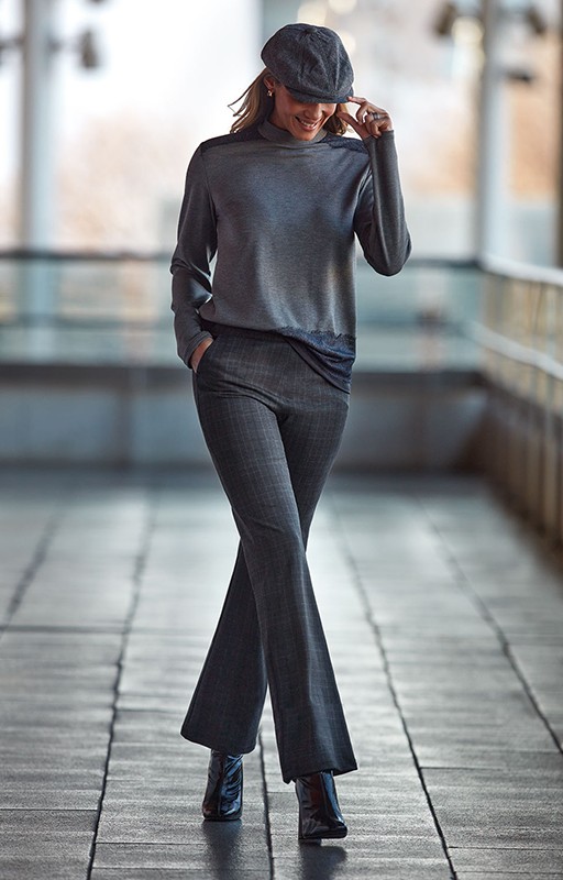 Pantalone Janira modello Sherlock grigio 1025535