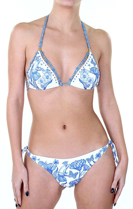 Bikini triangolo con coppe estraibili stampa floreale Pin-Up Stars